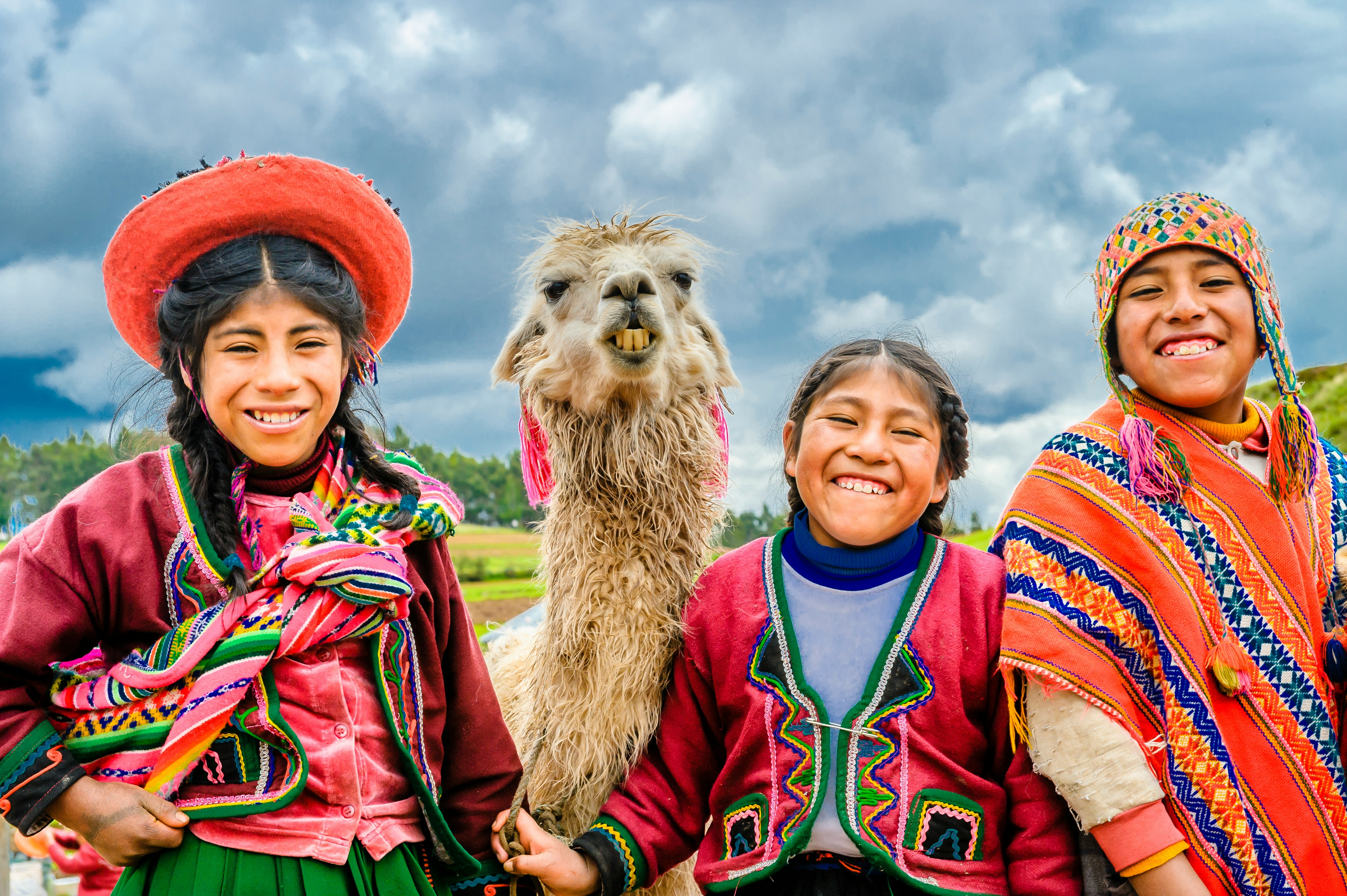 Peruvians with llama